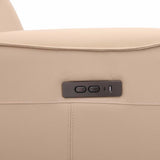 FABIO LEATHER UPPER ARMCHAIR RECLINER - CREAM