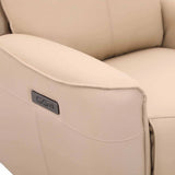 FABIO LEATHER UPPER ARMCHAIR RECLINER - CREAM