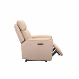 FABIO LEATHER UPPER ARMCHAIR RECLINER - CREAM