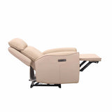 FABIO LEATHER UPPER ARMCHAIR RECLINER - CREAM