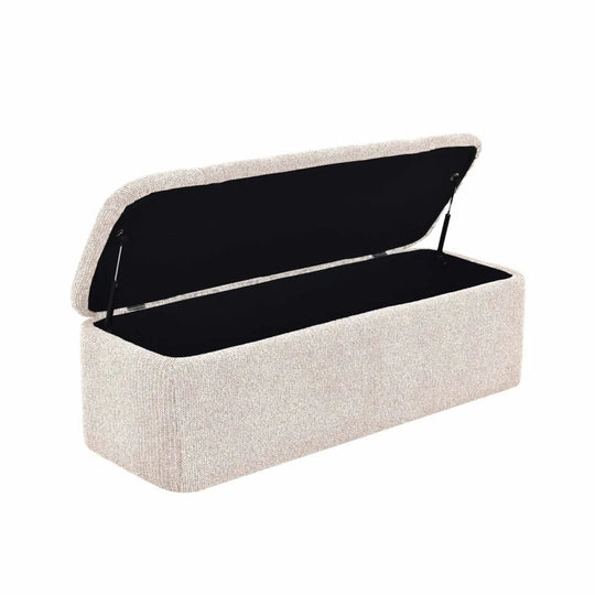 FERN TEXTURED FABRIC STORAGE OTTOMAN