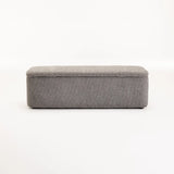 FERN TEXTURED FABRIC STORAGE OTTOMAN - GREY