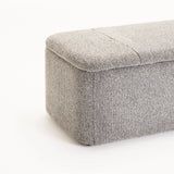 FERN TEXTURED FABRIC STORAGE OTTOMAN - GREY