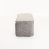 FERN TEXTURED FABRIC STORAGE OTTOMAN - GREY