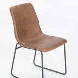 FINA FABRIC DINING CHAIR - BROWN