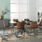 FINA FABRIC DINING CHAIR - BROWN