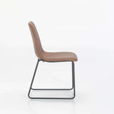 FINA FABRIC DINING CHAIR - BROWN