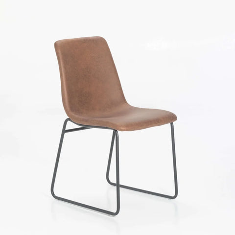 FINA FABRIC DINING CHAIR - BROWN