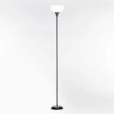 LAMP FLOOR-BLACK METAL-WHITE ACRYLIC SHADE 180cm H