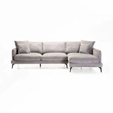 FLORES FABRIC CORNER CHAISE - GREY - RIGHT