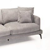 FLORES FABRIC CORNER CHAISE - GREY - LEFT