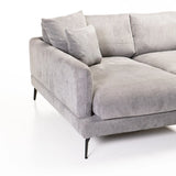 FLORES FABRIC CORNER CHAISE - GREY - LEFT