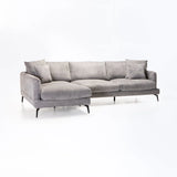 FLORES FABRIC CORNER CHAISE - GREY - LEFT