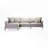 FLORES FABRIC CORNER CHAISE - GREY - LEFT