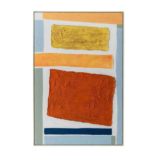 FRAMED ART 4 COLOURGRID 120x80cm WHITE FRAME