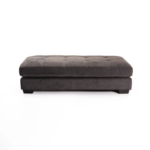 GIA FABRIC OTTOMAN - DARK GREY