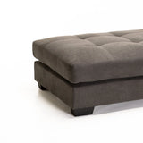 GIA FABRIC OTTOMAN - DARK GREY
