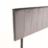 GIGI VELVET TOUCH QUEEN HEADBOARD - GREY