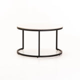 GIO SET OF 2 70/50cm STONE TOP CT-BLK LEG/WH TOP