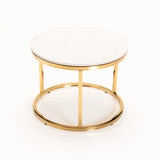 GIO SET OF 2 70/50cm STONE TOP CT-GOLD LEG/WH TOP