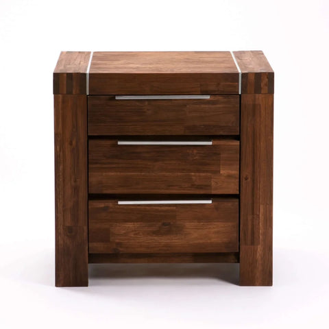 GLACIER 3 DRAWER PEDESTAL - RUSTIC JAVA