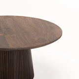 GOA 80cm ROUND SOLID WOOD CT - DARK BROWN