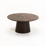 GOA 80cm ROUND SOLID WOOD CT - DARK BROWN