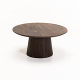 GOA 80cm ROUND SOLID WOOD CT - DARK BROWN