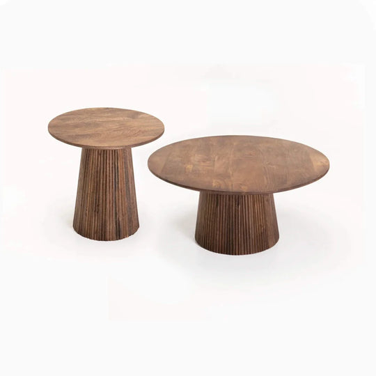 GOA SIDE TABLE & COFFEE TABLE COMBO - Light Brown