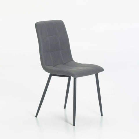 GRACO LEATHER TOUCH DINING CHAIR - GREY