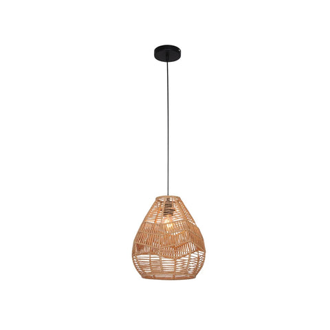 HANGING LIGHT-BROWN LINEN ROPE PENDANT