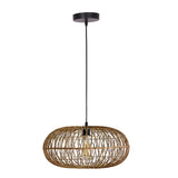 HANGING LIGHT-OVAL RATTAN PENDANT