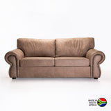 HARRIET GENUINE LEATHER 3 SEATER - BUFFED TAUPE