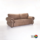 HARRIET GENUINE LEATHER 3 SEATER - BUFFED TAUPE