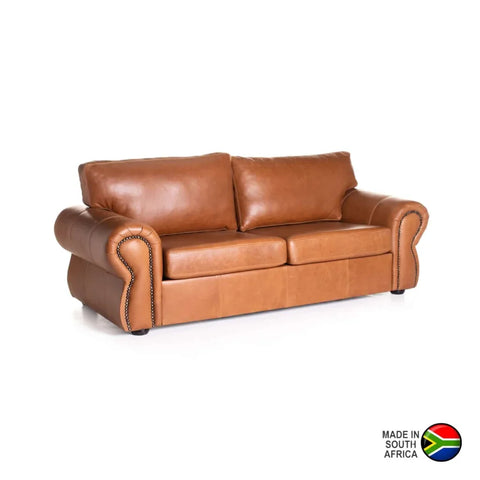 HARRIET GENUINE LEATHER 3 SEATER ‚Äö√Ñ√¨ PECAN