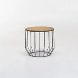 HERA SET OF 2 TABLES - BLACK/NATURAL