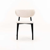 HOLLY FABRIC DINING CHAIR - CREAM/BLK LEG