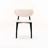 HOLLY FABRIC DINING CHAIR - CREAM/BLK LEG