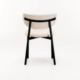 HOLLY FABRIC DINING CHAIR - CREAM/BLK LEG