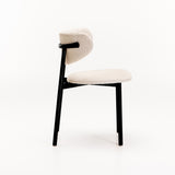 HOLLY FABRIC DINING CHAIR - CREAM/BLK LEG