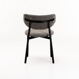 HOLLY FABRIC DINING CHAIR - GREY/BLK LEG