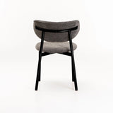 HOLLY FABRIC DINING CHAIR - GREY/BLK LEG