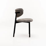 HOLLY FABRIC DINING CHAIR - GREY/BLK LEG