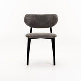 HOLLY FABRIC DINING CHAIR - GREY/BLK LEG