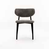 HOLLY FABRIC DINING CHAIR - GREY/BLK LEG