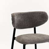 HOLLY FABRIC DINING CHAIR - GREY/BLK LEG