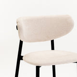 HOLLY FABRIC DINING CHAIR - CREAM/BLK LEG