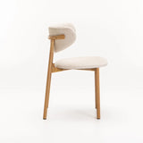 HOLLY FABRIC DINING CHAIR - CREAM/NAT LEG