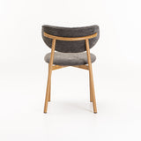 HOLLY FABRIC DINING CHAIR - GREY/NAT LEG