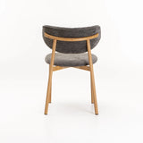 HOLLY FABRIC DINING CHAIR - GREY/NAT LEG